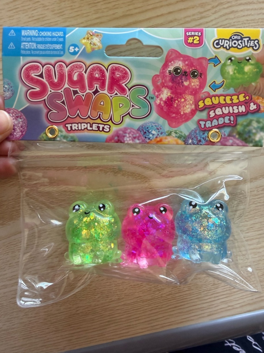 Sugar Swaps Triplets Kids Squeeze Toy - Pink, Green, Blue Glitter Set- 1 pack!! - Picture 2 of 5